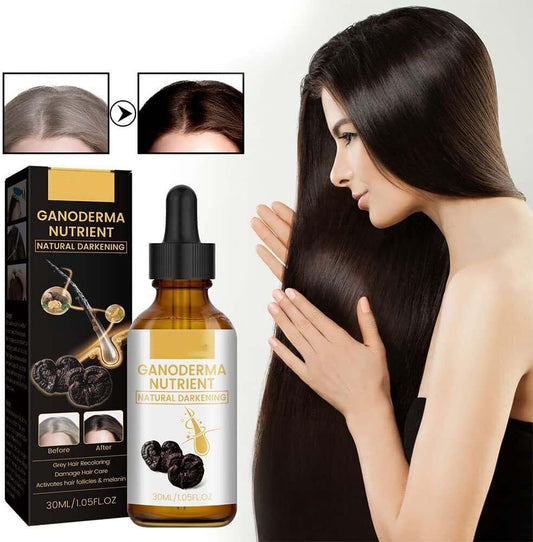 Anti-greying Hair Serum, Dark Serum For Hair, Organic Ganoderma, Inverted Essence For Grey Hair, Darkens Your Hair Naturally Without Damaging (30ml)